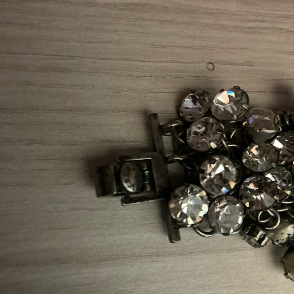 J. Crew Brushed Silver Rhinestone Bracelet - Picture 5 of 6